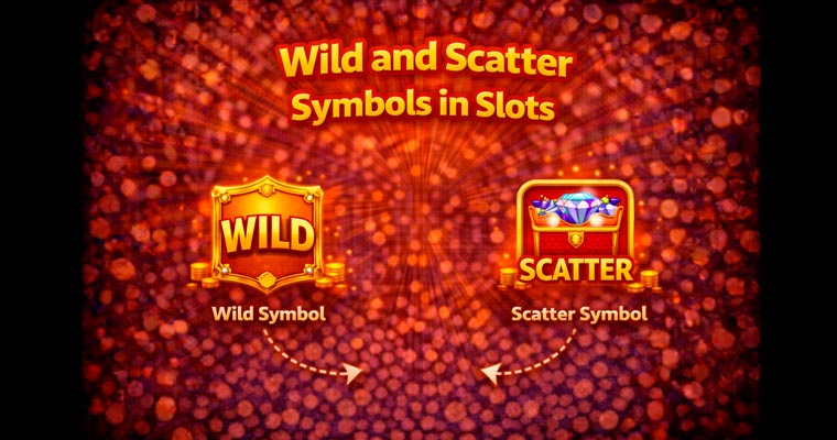 Wild and scatter symbols in slots